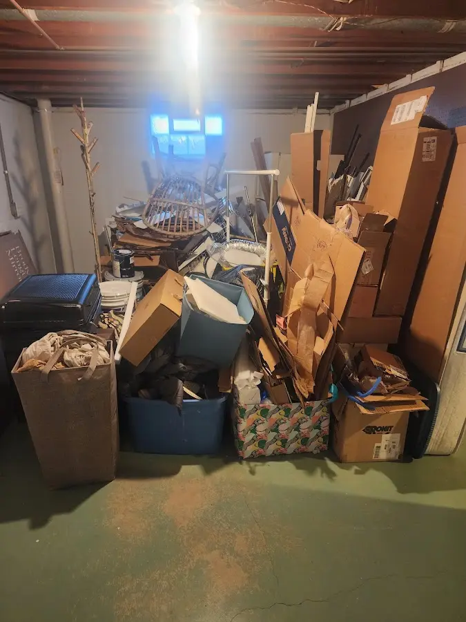 Roll-off dumpster container at job site for 6 Yard Dumpster Rental in Sandwich